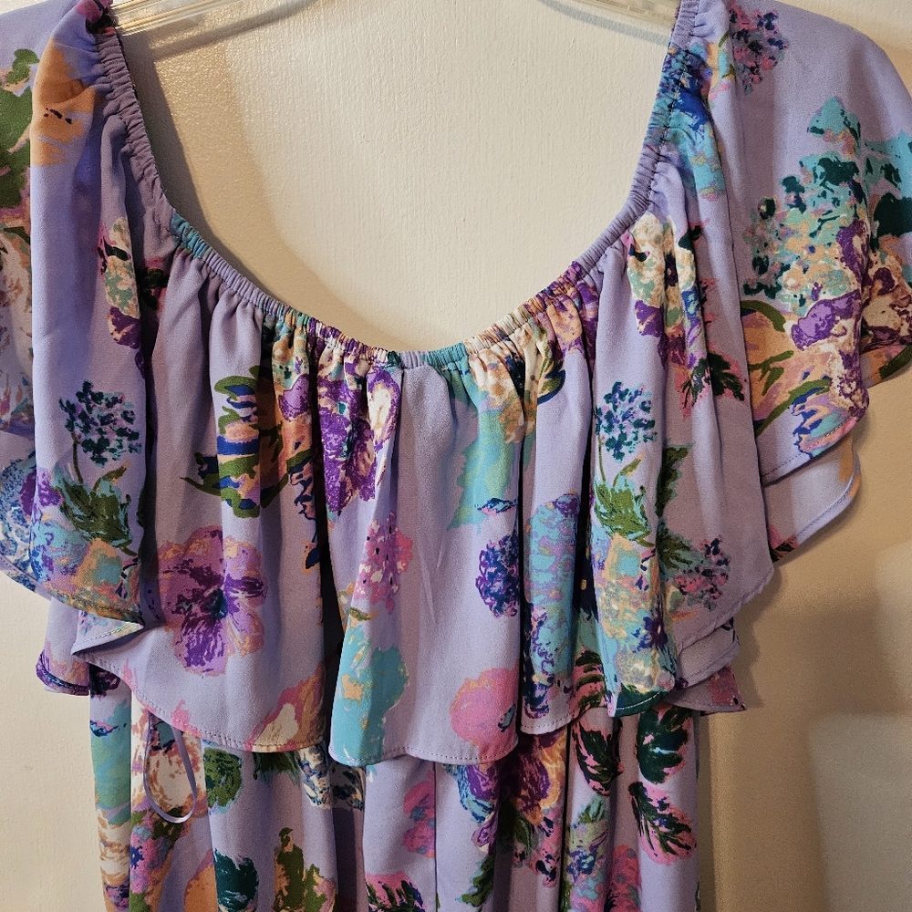 Le Kate purple floral midi dress 2X - Picture 2 of 10